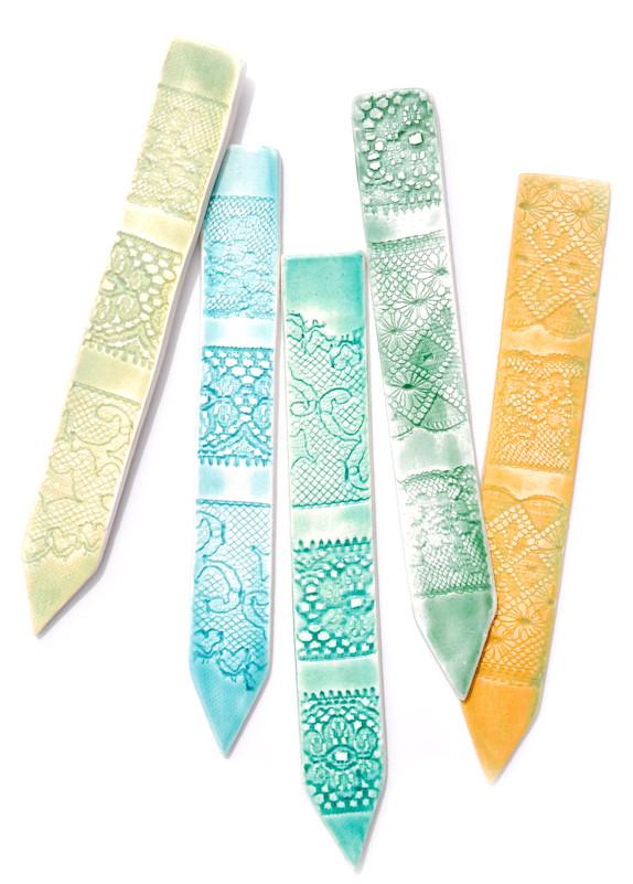 Lace Print Garden Stake Set